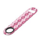 Roze diamantpatroon speed flessenopener (Achterkant Gekanteld)