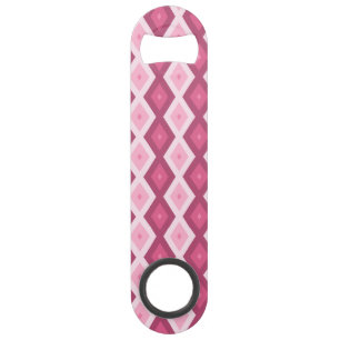 Roze diamantpatroon speed flessenopener