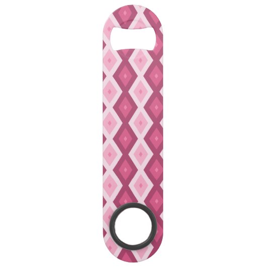 Roze diamantpatroon speed flessenopener (Voorkant)