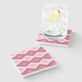 Roze diamantpatroon stenen onderzetter (Zijkant)