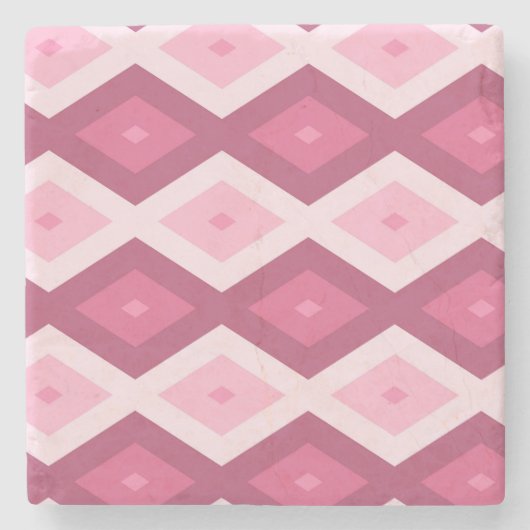 Roze diamantpatroon stenen onderzetter (Voorkant)