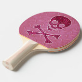 Roze Diamond Bord en schedelpeddel Tafeltennisbatje (Voorkant Gekanteld)