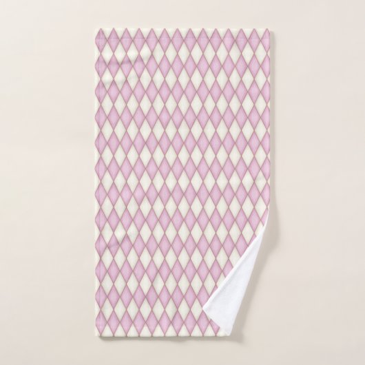 Roze Diamond Check Personalized Monogram Girls Bad Handdoek (Handdoek)