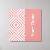 Roze Diamond Chevron met naam @ Emporiomoffa Canvas Afdruk (Voorkant)