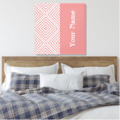Roze Diamond Chevron met naam @ Emporiomoffa Canvas Afdruk (Insitu (Slaapkamer))