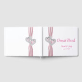 Roze Diamond Hearts Wedding Guestbook Gastenboek (Volledig)