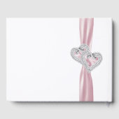 Roze Diamond Hearts Wedding Guestbook Gastenboek (Achterkant)