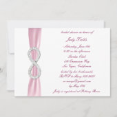 Roze Diamond Infinity Bridal Shower - uitnodiging (Voorkant)
