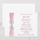 Roze Diamond Infinity Bridal Shower - uitnodiging (Voorkant / Achterkant)