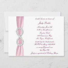 Roze Diamond Infinity Bridal Shower - uitnodiging