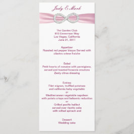 Roze Diamond Infinity Bruiloft Menu Kaart