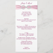 Roze Diamond Infinity Bruiloft Menu Kaart (Voorkant)