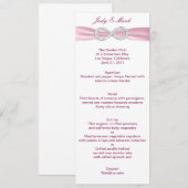 Roze Diamond Infinity Bruiloft Menu Kaart (Voorkant / Achterkant)
