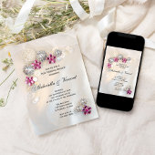 Roze Diamond Pearls Buttonnen Post Wedding Brunch Kaart