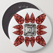 Roze Diamond Ronde Button 6,0 Cm (Voorkant /achterkant)