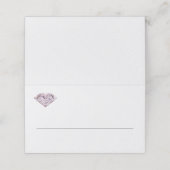 Roze Diamond Seed Place Cards met Blank Line Plaatskaartje (Buitenkant ongevouwen)