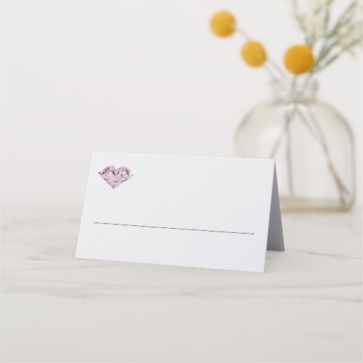 Roze Diamond Seed Place Cards met Blank Line Plaatskaartje (Voorkant)