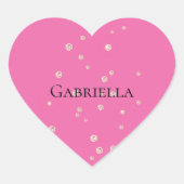 Roze Diamond Sparkle Jewel Hart Sticker (Voorkant)