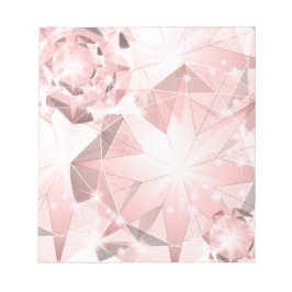 Roze Diamond Sparkle op Light Pastel Brilliant Notitieblok