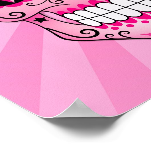 Roze Diamond Sugar Skull Poster (Hoek)