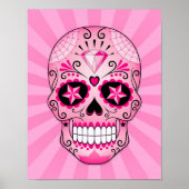 Roze Diamond Sugar Skull Poster (Voorkant)