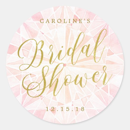 Roze Diamond Vrijgezellenfeest Ronde Sticker (Voorkant)