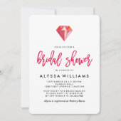 Roze Diamond | Waterverf Gem-Vrijgezellenfeest Kaart (Voorkant)