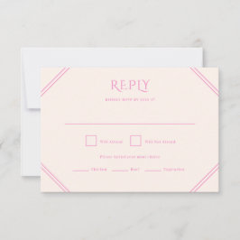 Roze Diamond Wedding RSVP Kaart