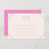 Roze Diamond Wedding RSVP Kaart (Voorkant / Achterkant)