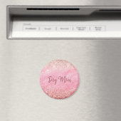 Roze Diamonds Glitzy Sparkle Glitter Dog Mam Magneet (Insitu (Vaatwasser))
