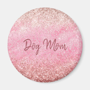 Roze Diamonds Glitzy Sparkle Glitter Dog Mam Magneet