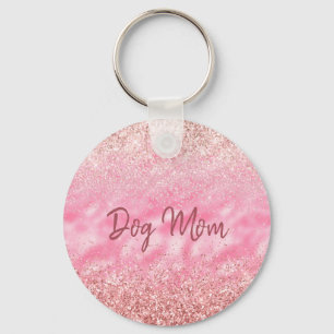 Roze Diamonds Glitzy Sparkle Glitter Dog Mam Sleutelhanger