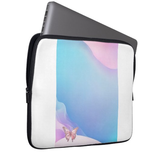  Roze Diamonte Vlinder Elektronicatas Laptop Sleeve (Voorkant Rechts)