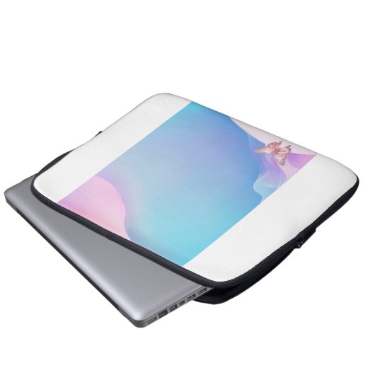  Roze Diamonte Vlinder Elektronicatas Laptop Sleeve (Voorkant onderkant)