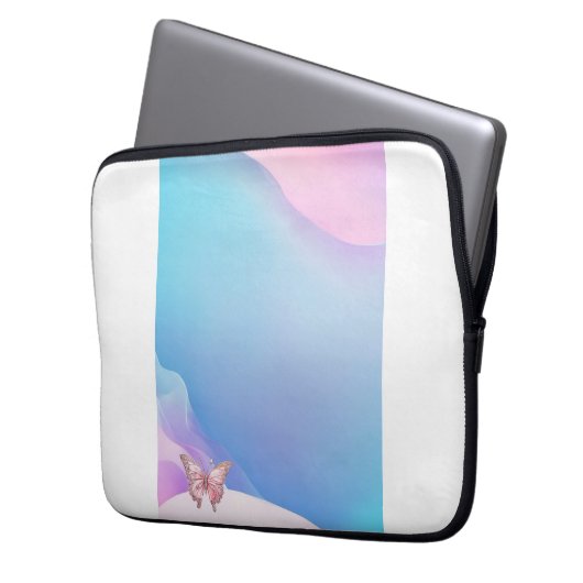  Roze Diamonte Vlinder Elektronicatas Laptop Sleeve (Voorkant Links)