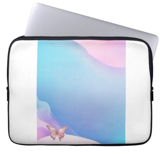 Roze Diamonte Vlinder Elektronicatas Laptop Sleeve (Voorkant)