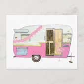 Roze die Camper Trailer Briefkaart (Voorkant)