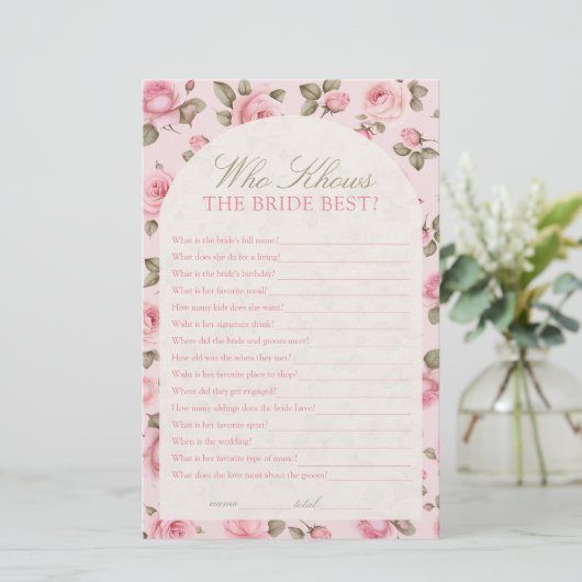  roze die de bruid Vrijgezellenfeest spel kennen (Staand voorkant)