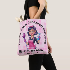 Roze Dienstmeid Schoonmaakservice Tote Bag