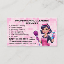 Roze Dienstmeid Schoonmaakster Huis Schoonmaak Ser
