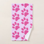 Roze Dier Pootafdruk Bad Handdoek (Handdoek)