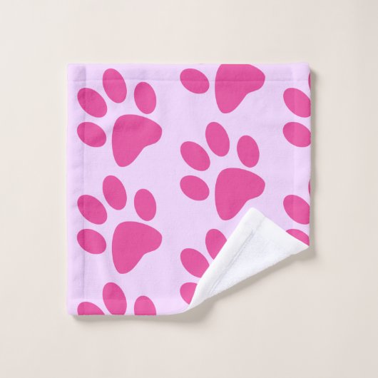 Roze Dier Pootafdruk Bad Handdoek (Wasdoekje)