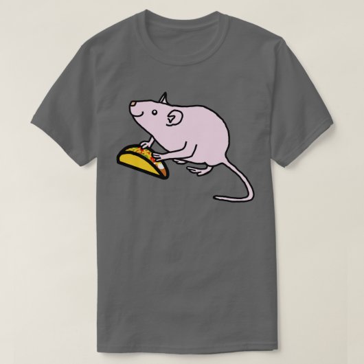 Roze dieren met voedselspoeling kregen Taco T-shirt (Design voorkant)