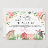 Roze dieren van de bloementeelt Birthday Hartelijk Kaart (Voorkant)