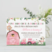 Roze dieren van de bloementeelt kaart (Staand voorkant)