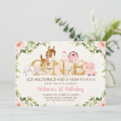 Roze dieren van de bloementeelt kaart (Staand voorkant)