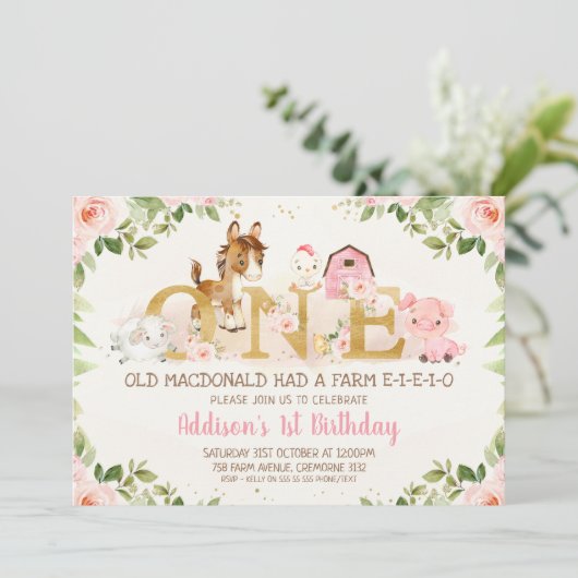 Roze dieren van de bloementeelt kaart (Staand voorkant)