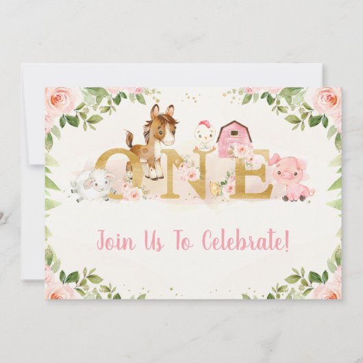 Roze dieren van de bloementeelt kaart (Achterkant)