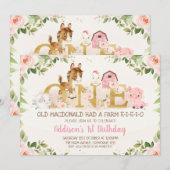 Roze dieren van de bloementeelt kaart (Voorkant / Achterkant)