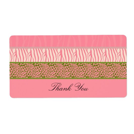 Roze Dierenbontprint Label (Voorkant)